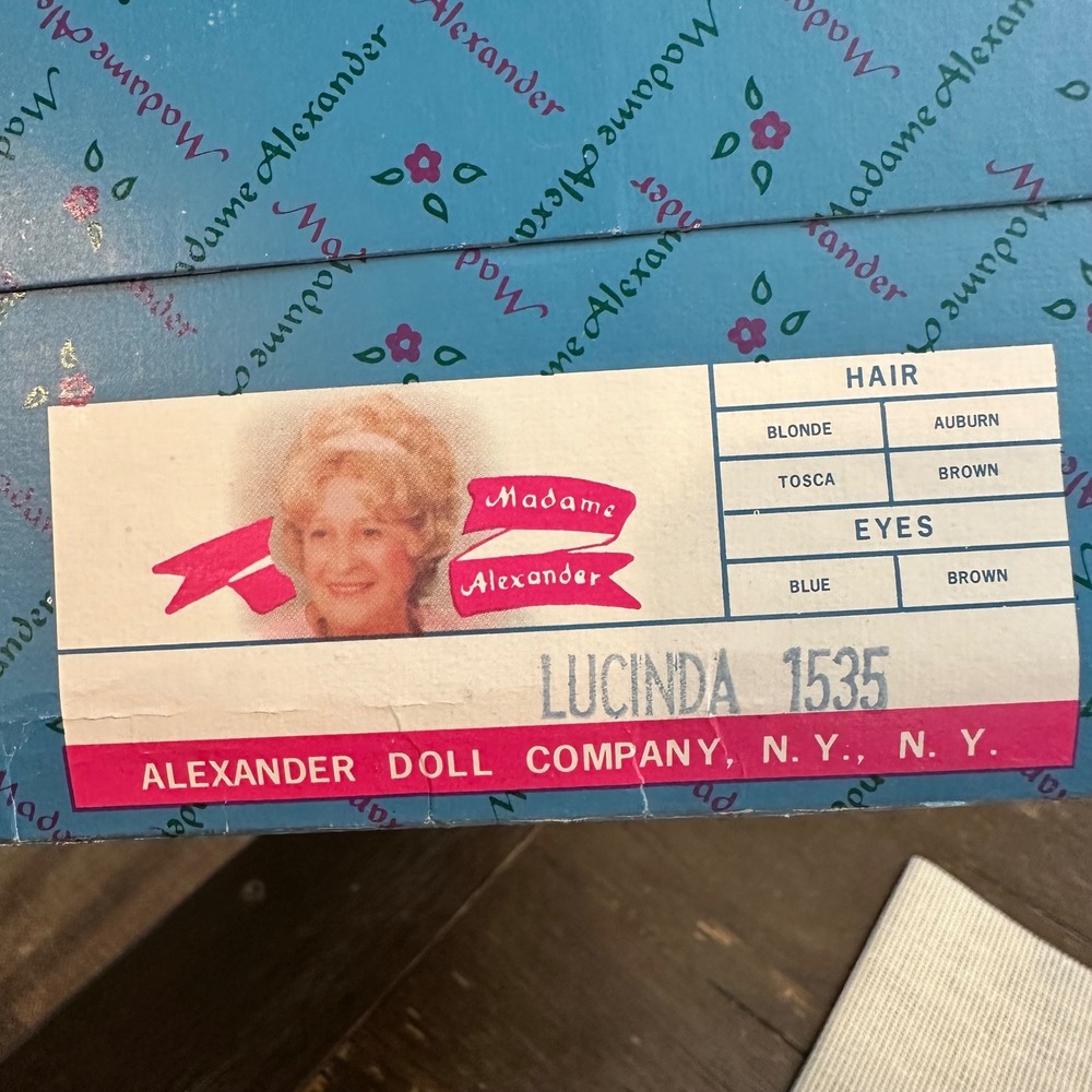 Madame Alexander Lucinda Doll Vintage Original 1980s in box Complete New 14 inch - Picture 10 of 10